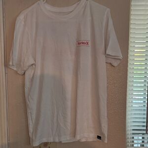 Hurley White Tee with Red Logo